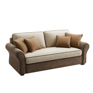 Sofa 2-Seater "Sandya" - Two-Tone Brown & Beige